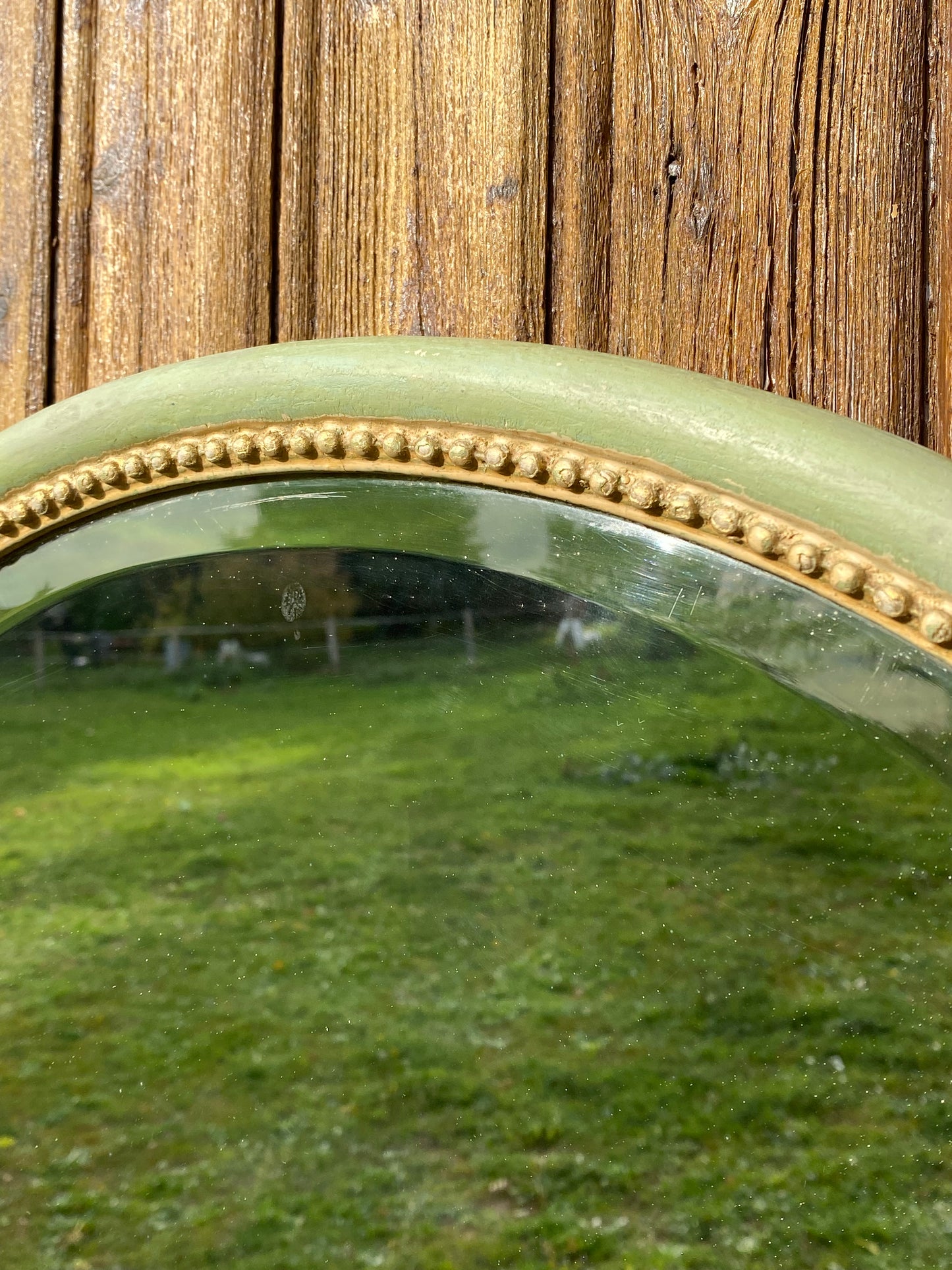 Miroir ancien aux perles époque 19ème