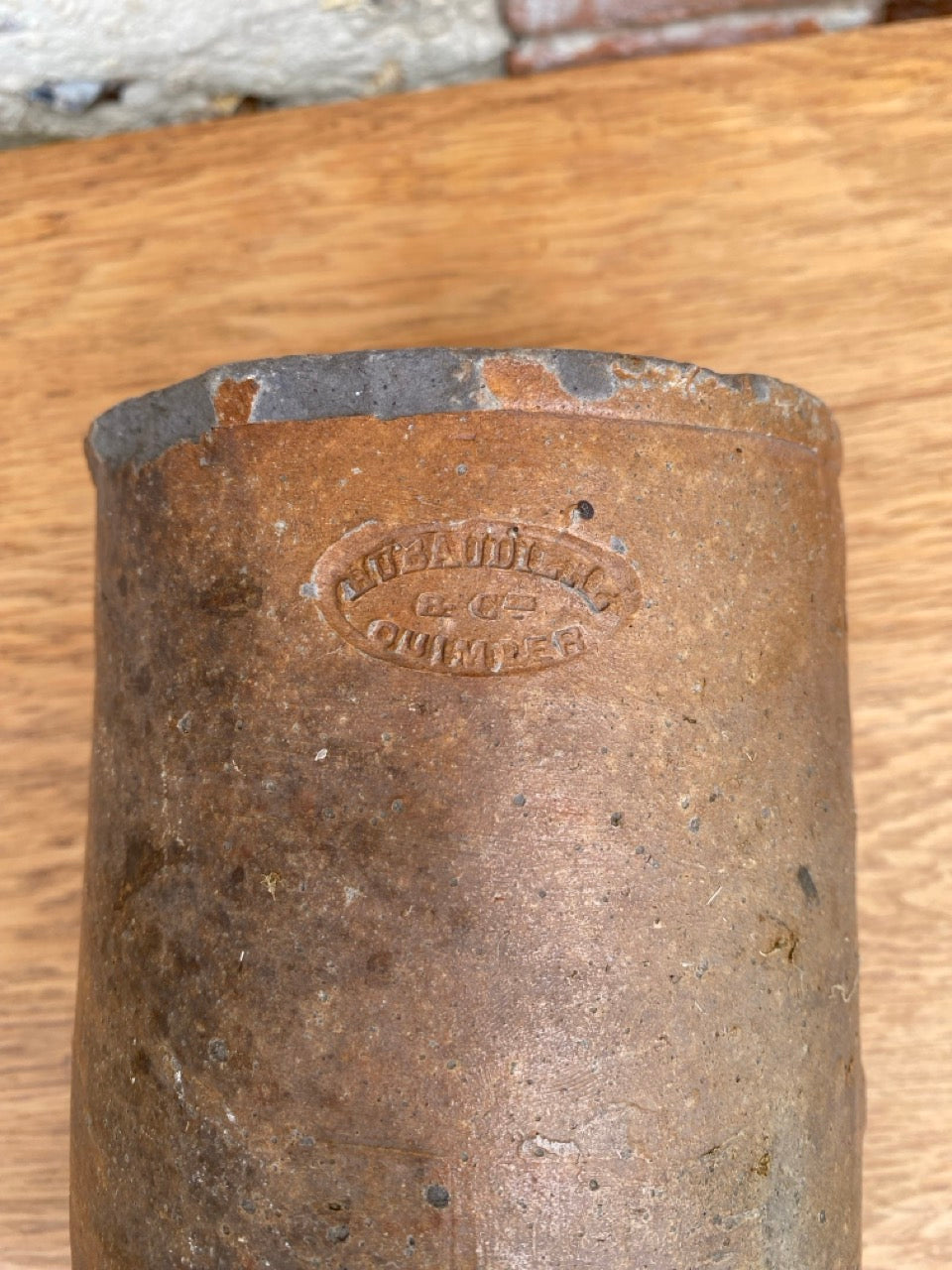 Grande bouteille vintage en grès de Quimper