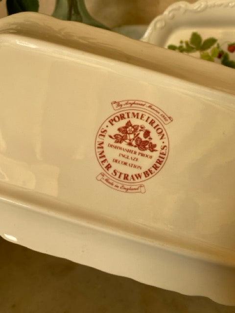 Raviers en faïence au décor de fraises - Portmeirion