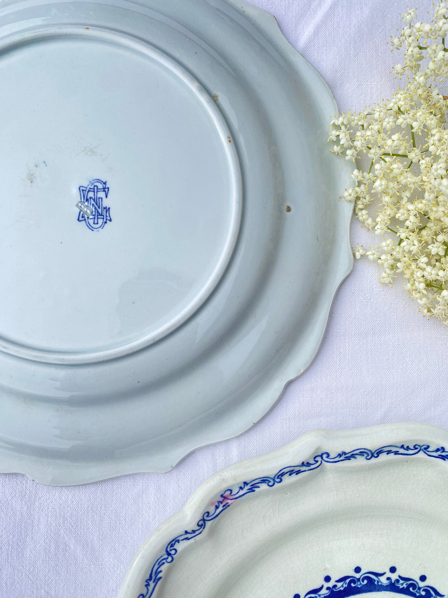 Assiettes de la faïencerie de Gien modèle Rouen.