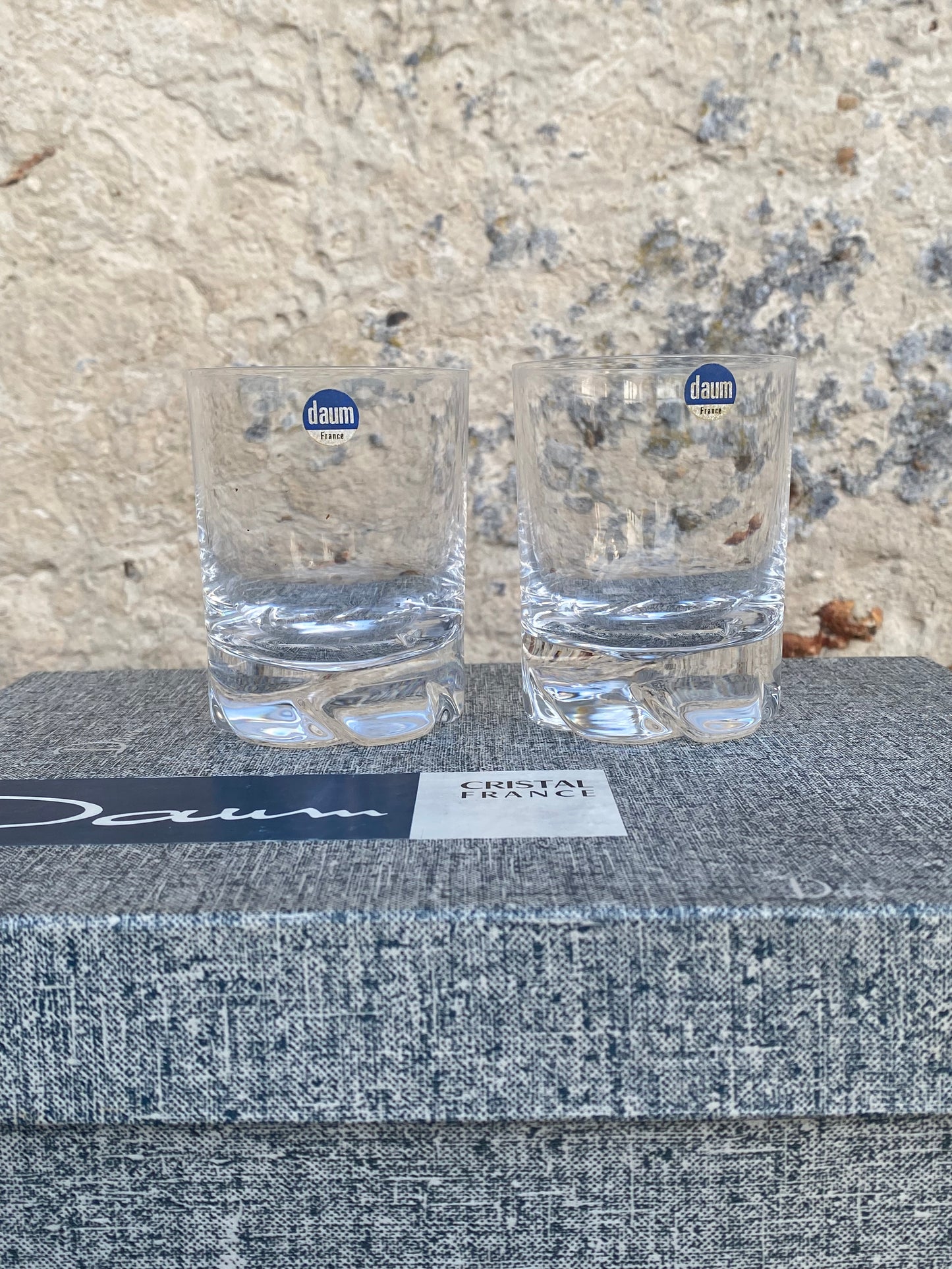 Verres à whisky ou à eau en cristal signés Daum modèle Blanzey