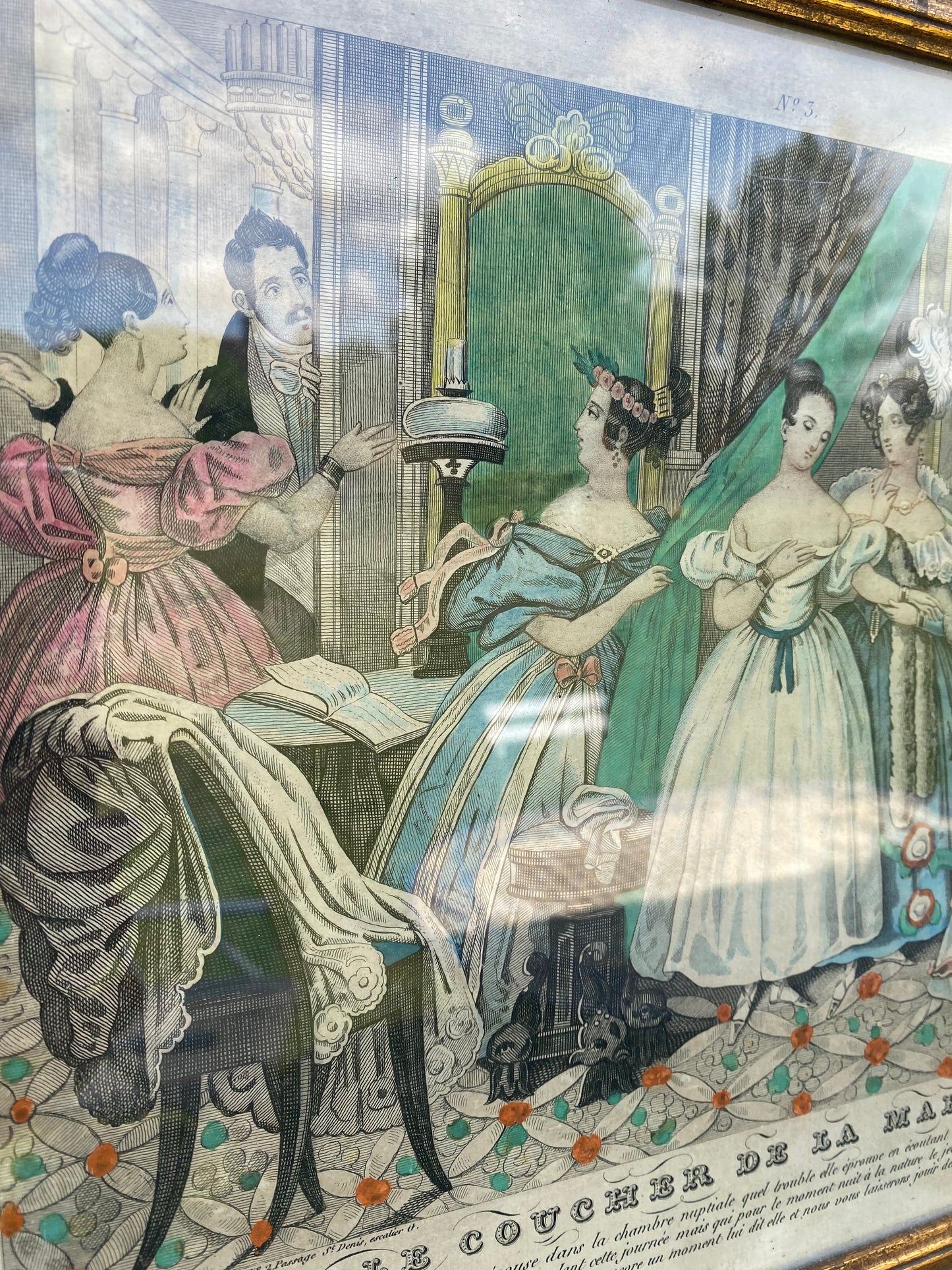 Gravure 19ème Le coucher de la Mariée