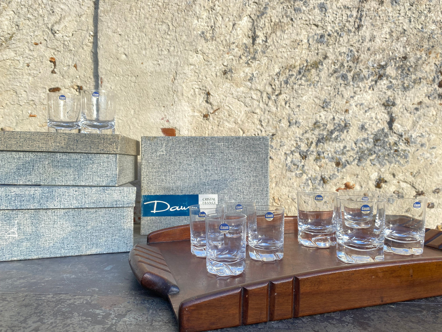 Verres à whisky ou à eau en cristal signés Daum modèle Blanzey
