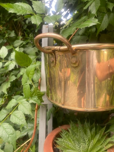 Jardinière anglaise vintage en laiton