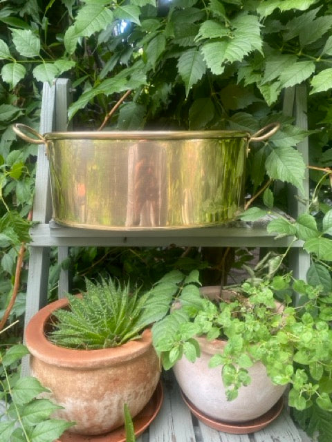Jardinière anglaise vintage en laiton