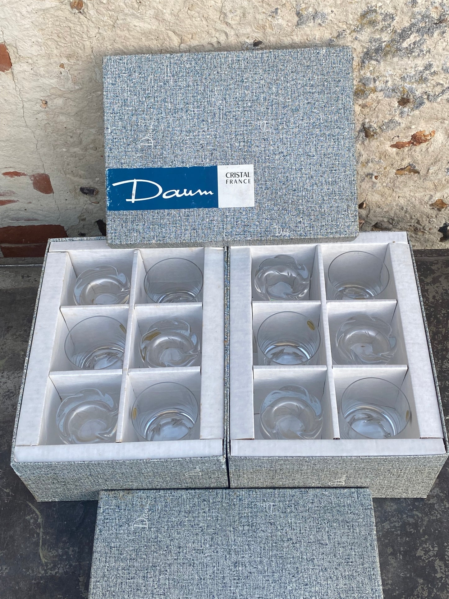Verres à whisky ou à eau en cristal signés Daum modèle Blanzey