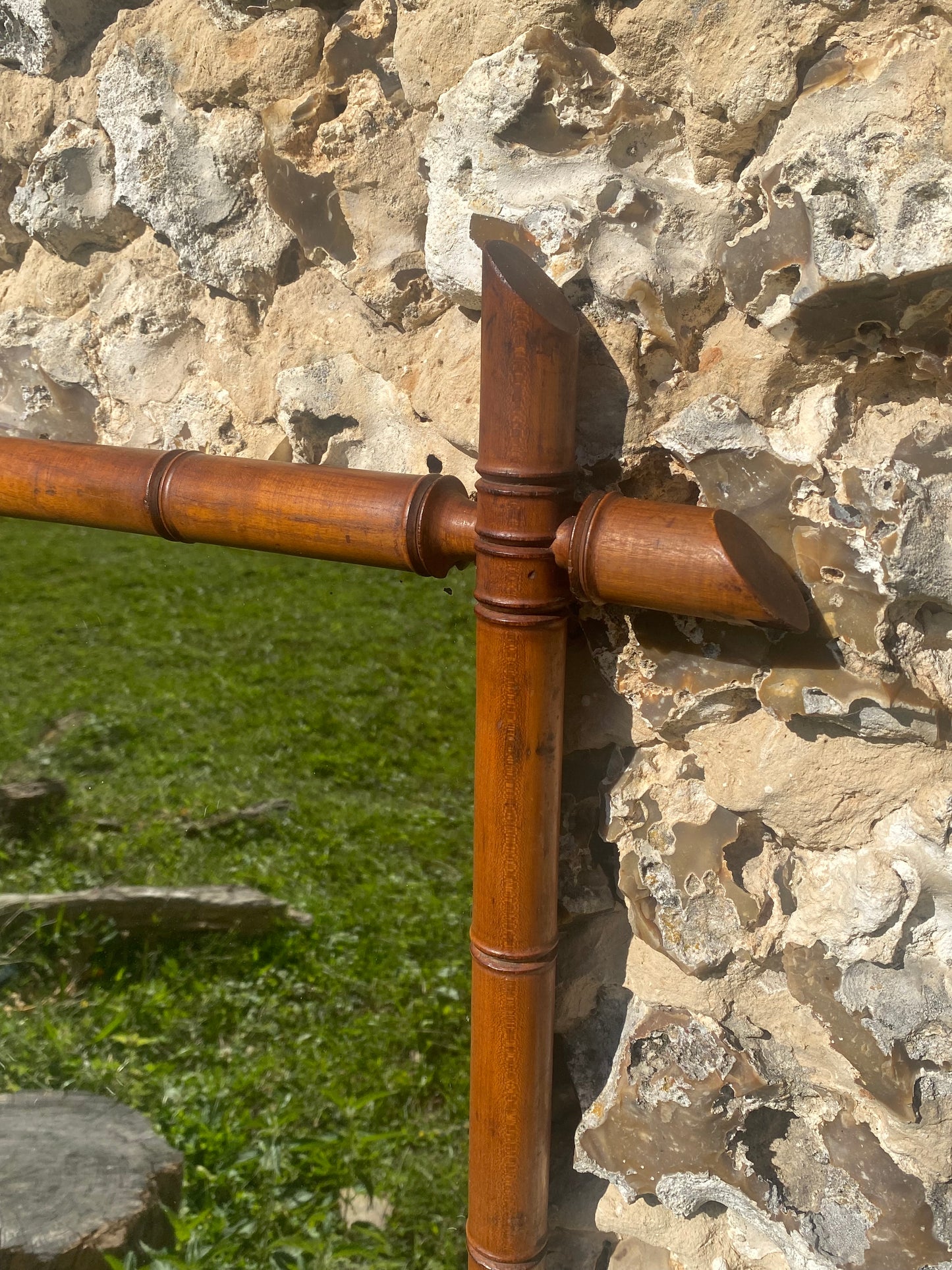 Miroir en bois imitation bambou