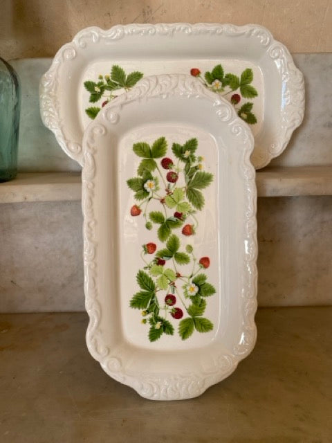 Raviers en faïence au décor de fraises - Portmeirion