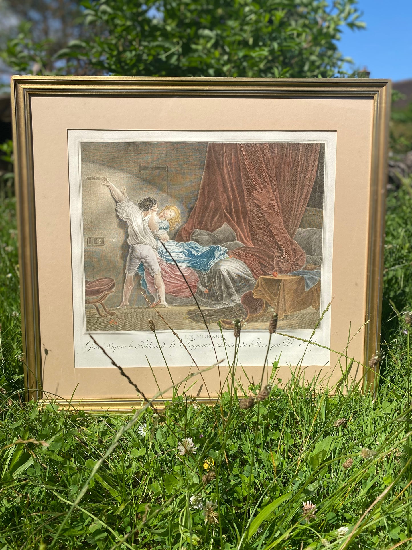 Gravure d’après Le Verrou de Fragonard