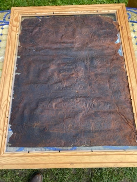 Tableau d’un fragment de cuir de Cordoue du 18ème siècle