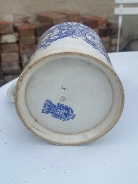 Tasse et chope en porcelaine opaque de Gien - motifs bleus