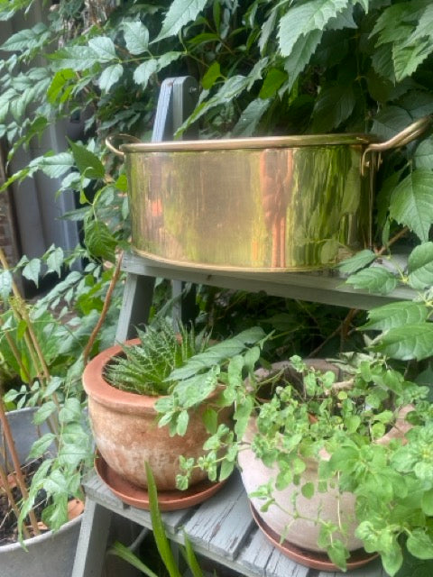 Jardinière anglaise vintage en laiton