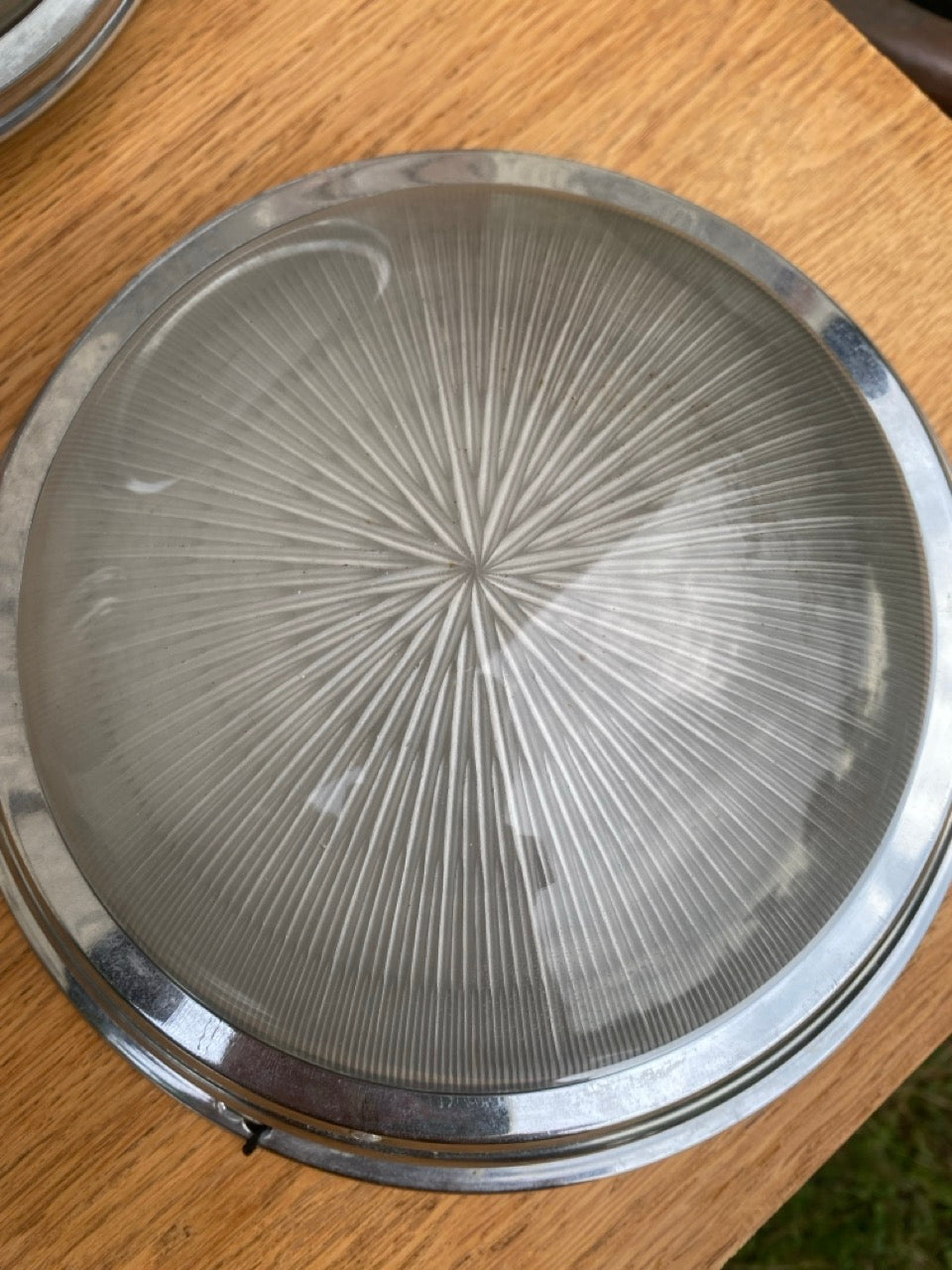 Appliques murales vintage Holophane de style Art Déco - Verre et chrome