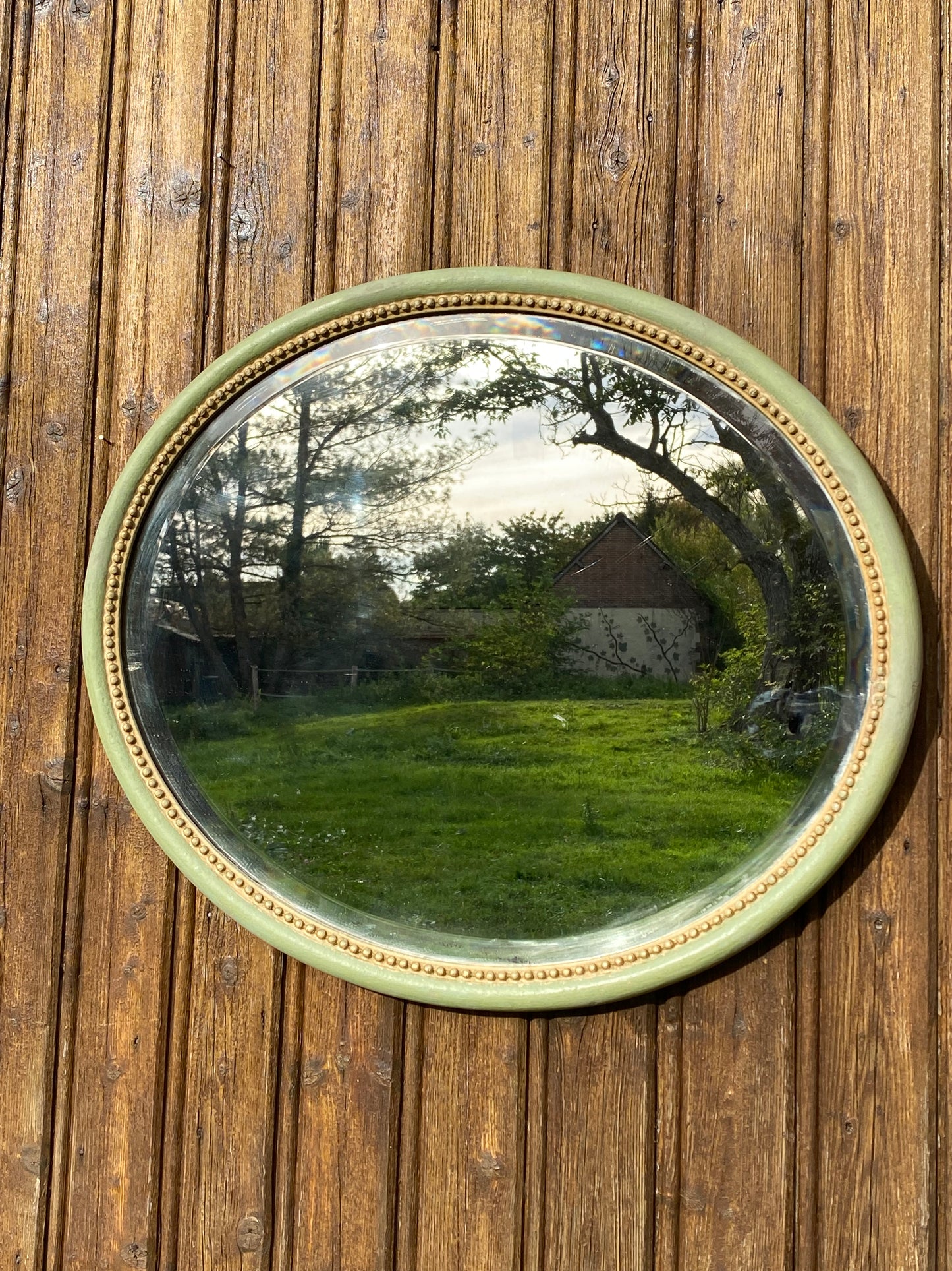 Miroir ancien aux perles époque 19ème