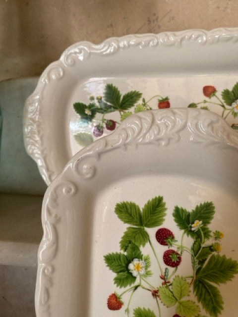 Raviers en faïence au décor de fraises - Portmeirion