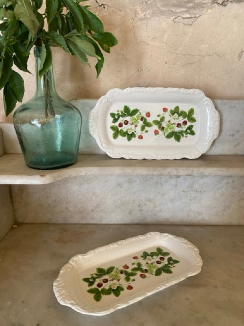 Raviers en faïence au décor de fraises - Portmeirion