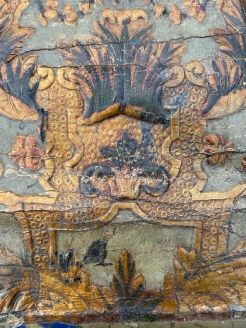Tableau d’un fragment de cuir de Cordoue du 18ème siècle