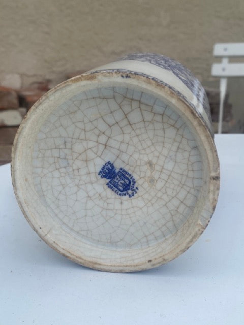 Tasse et chope en porcelaine opaque de Gien - motifs bleus