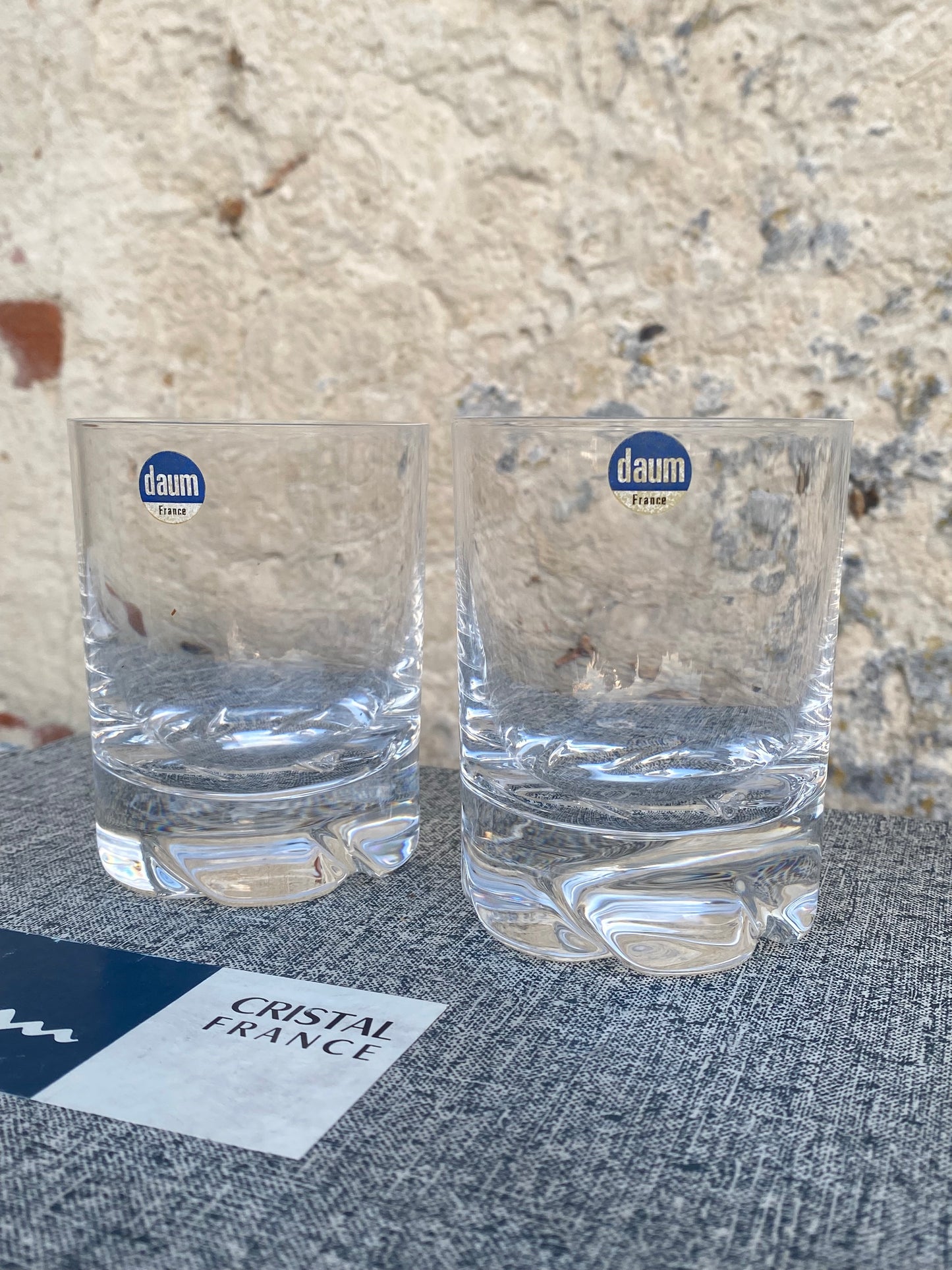 Verres à whisky ou à eau en cristal signés Daum modèle Blanzey